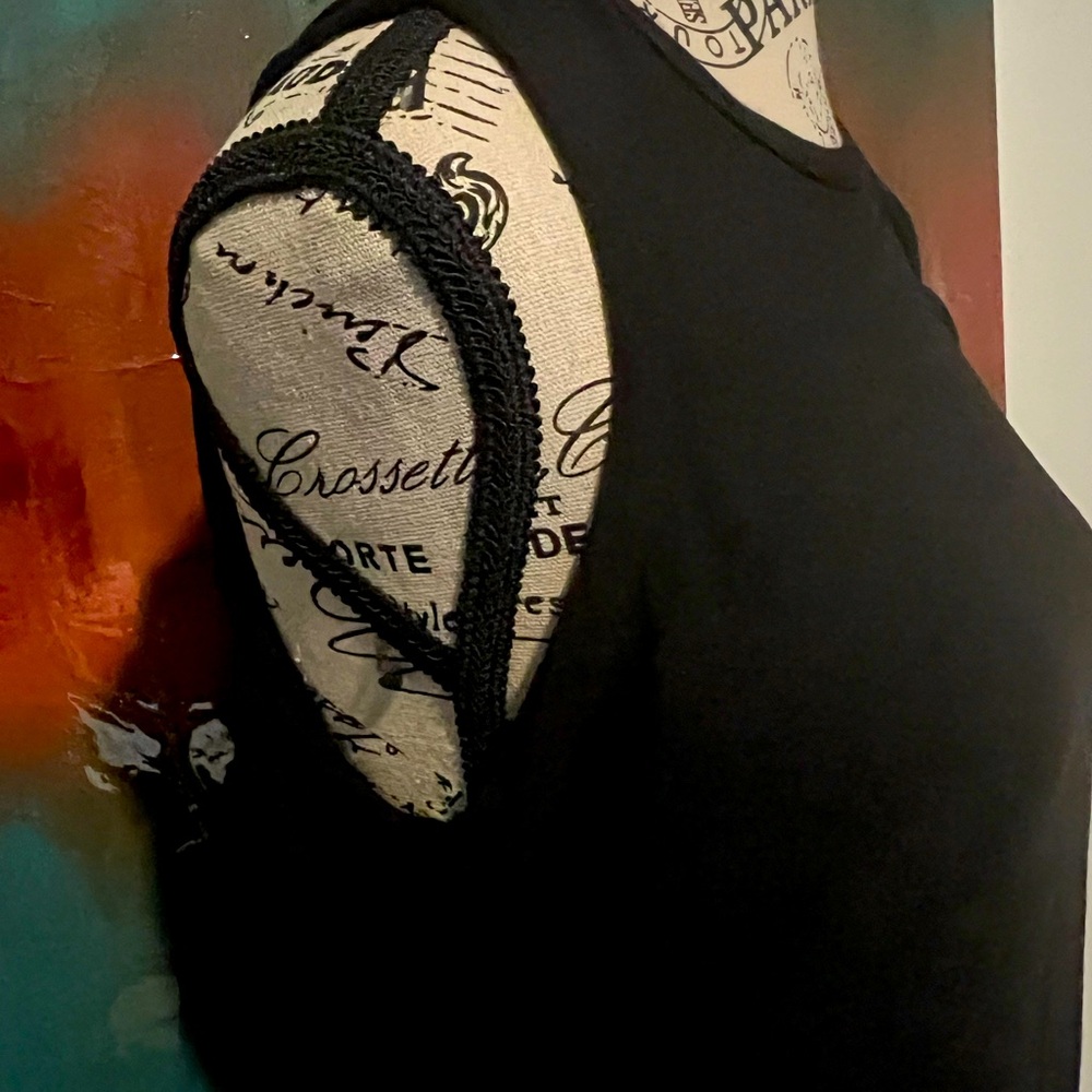 Casual Black Dress w/ Side Ruching
